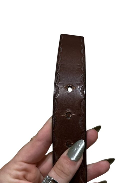 Brown Genuine Leather Western Belt with Turquoise Stone main image 5